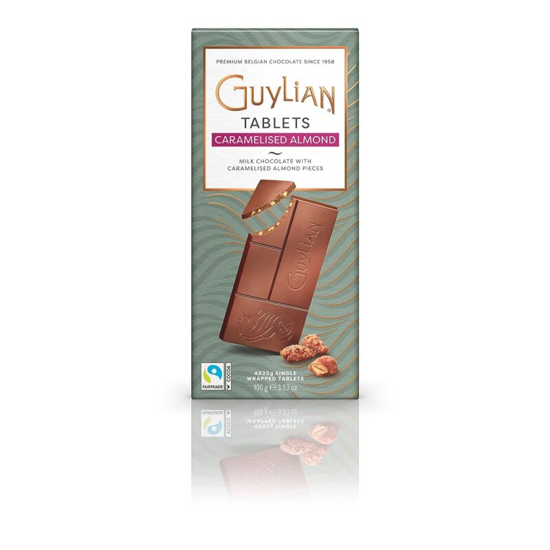 Guylian Caramelised Almond Chocolate Tablet 100g (4x25g) Bars