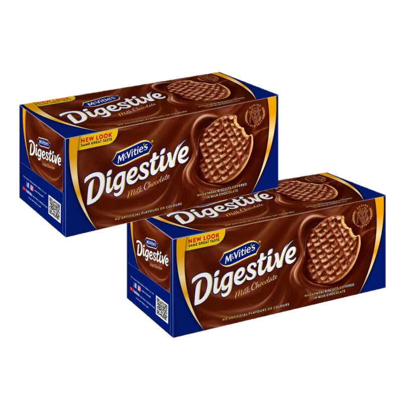 McVitie's Digestive Milk Chocolate Cookie Biscuit - (Pack of 2-300gm Each)