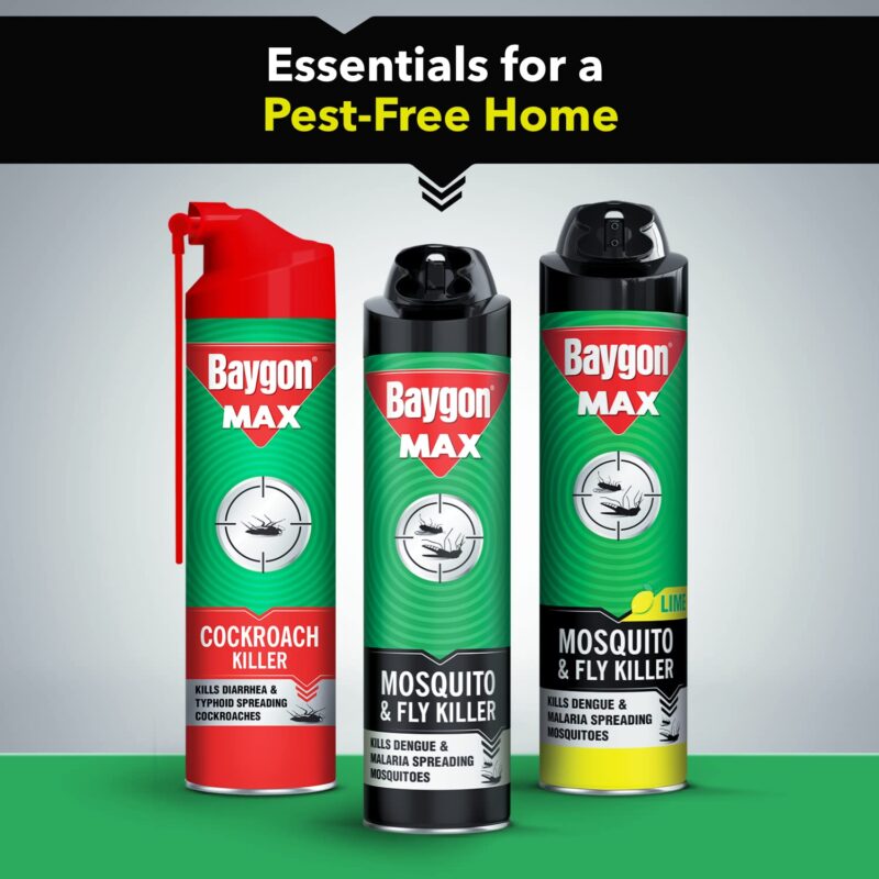 Baygon Mosquito & Fly Killer Spray- 400 ml, Green - Image 3