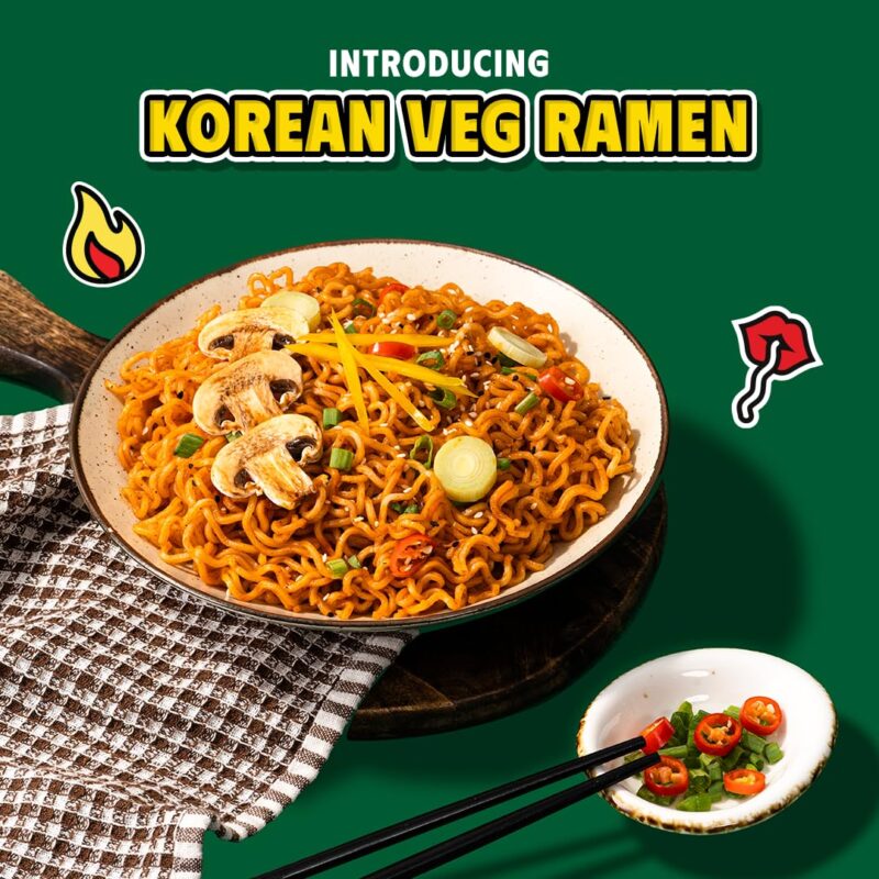 25x Masterchow K-chow Korean Veg Instant Ramen Noodles - 92g each  - Pack of 25 - Image 7