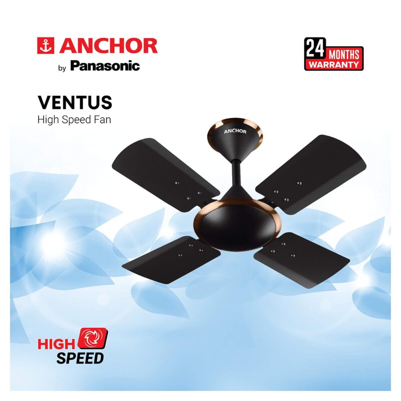 anchor by panasonic Ventus 600mm High Speed Ceiling Fan | 600mm (24 Inch) Ceiling Fan suitable for Kitchen, Veranda, Balcony, Small Room (Smoke Brown Briken, 14074SBB) - Image 5