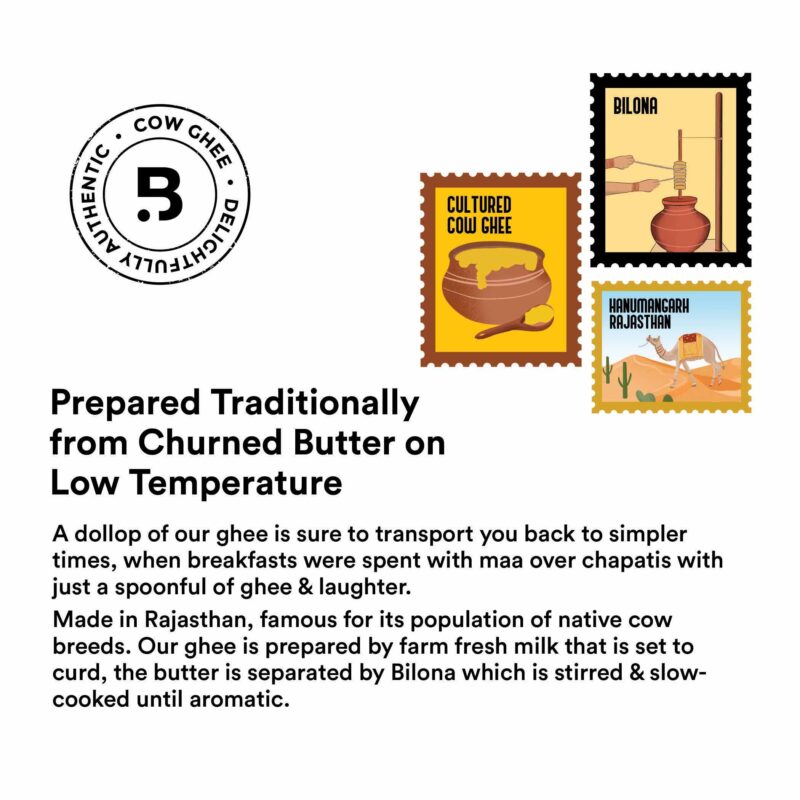 Barosi Premium Cultured Desi Cow Ghee 1 Litre (Combo Pack of 2 * 500ml) | Vedic Bilona Method | Churned from Curd | Pure & Natural | Farm Made in Small Batches | Glass Jar Packing - Image 4