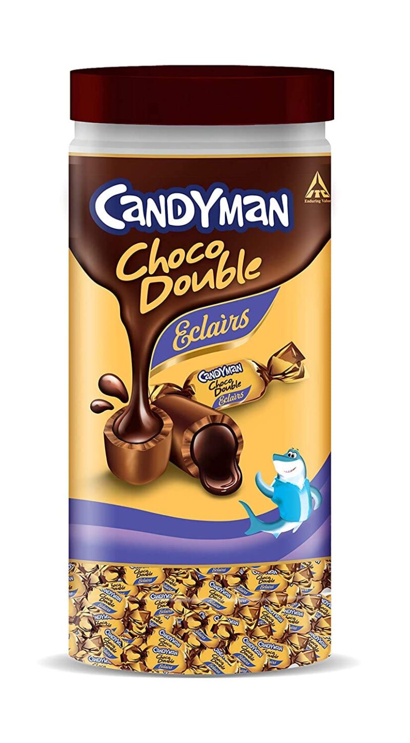 Candyman Choco Double Eclairs, 875g + ( Candyman Choco Vanilla, 385g )