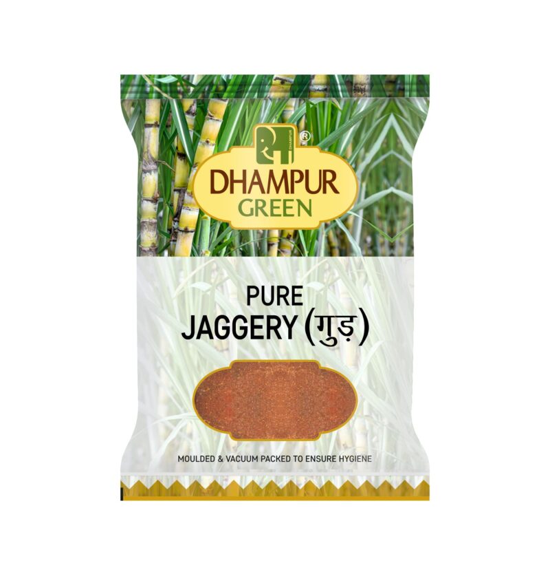 DHAMPURGREEN Vacuum Packed Jaggery, 1Kg | Jaggery Whole, Jaggery | No Colour, No Preservatives, Chemical Free Sulphurless