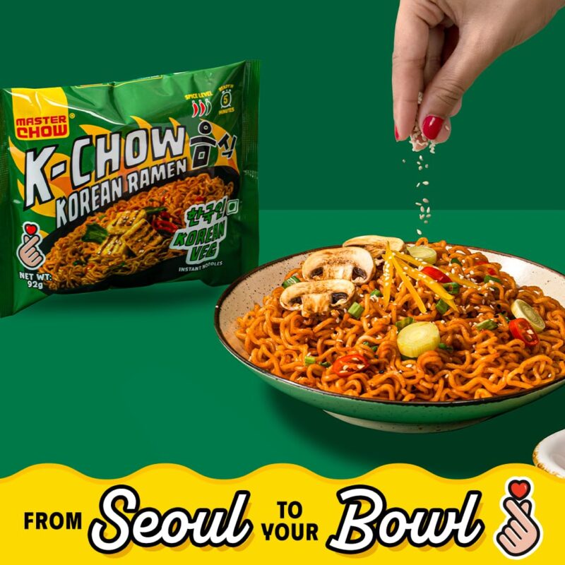 25x Masterchow K-chow Korean Veg Instant Ramen Noodles - 92g each  - Pack of 25 - Image 6