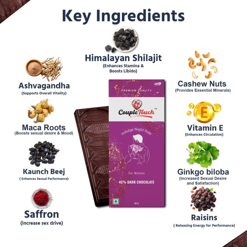 Couple Touch Luxury 45% Dark Chocolate for Uplifting Mood For Women | Romance Intimacy Bedroom Chocolate Bars | Gift For Anniversary Birthday Honeymoon Marriage Boys & Girls Friend Valentines | Vegetarian & Gluten-Free Delight - Image 6