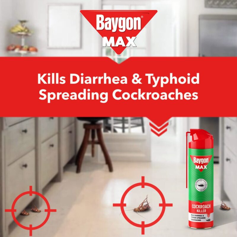 Baygon Cockroach Killer Spray, 400 Ml, Pack Of 1 - Image 5