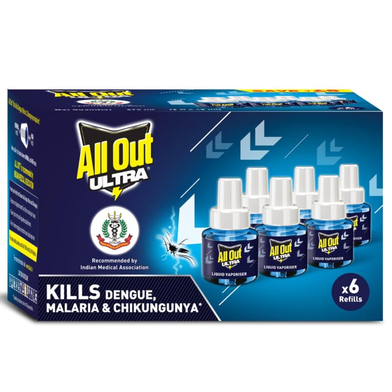 All Out Ultra Liquid Vaporizer, 6 Refills (45ml each) | Kills Dengue, Malaria & Chikungunya Spreading Mosquitoes| India's Only Mosquito Killer Brand Recommended by Indian Medical Association - Image 8