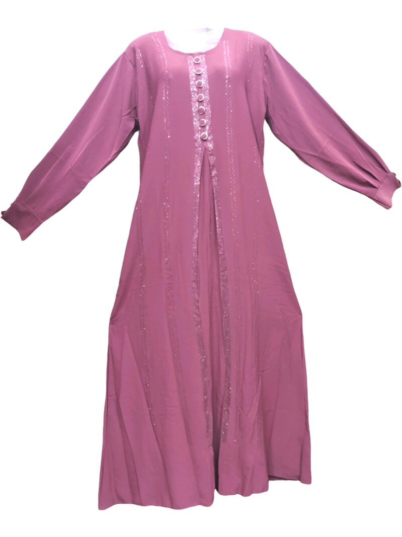 RIAYAH COLLECTION Premium Abaya Burqa with Fancy Button Design for Women, Burkha Only without Hijab (Pink)