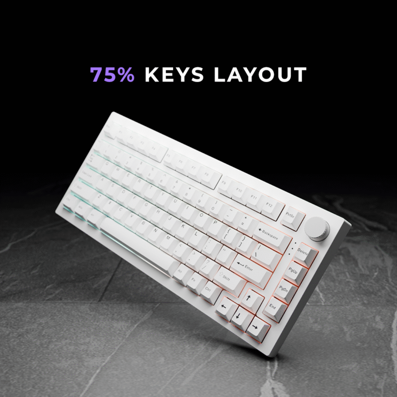Swarm All White Wireless Gaming Keyboard