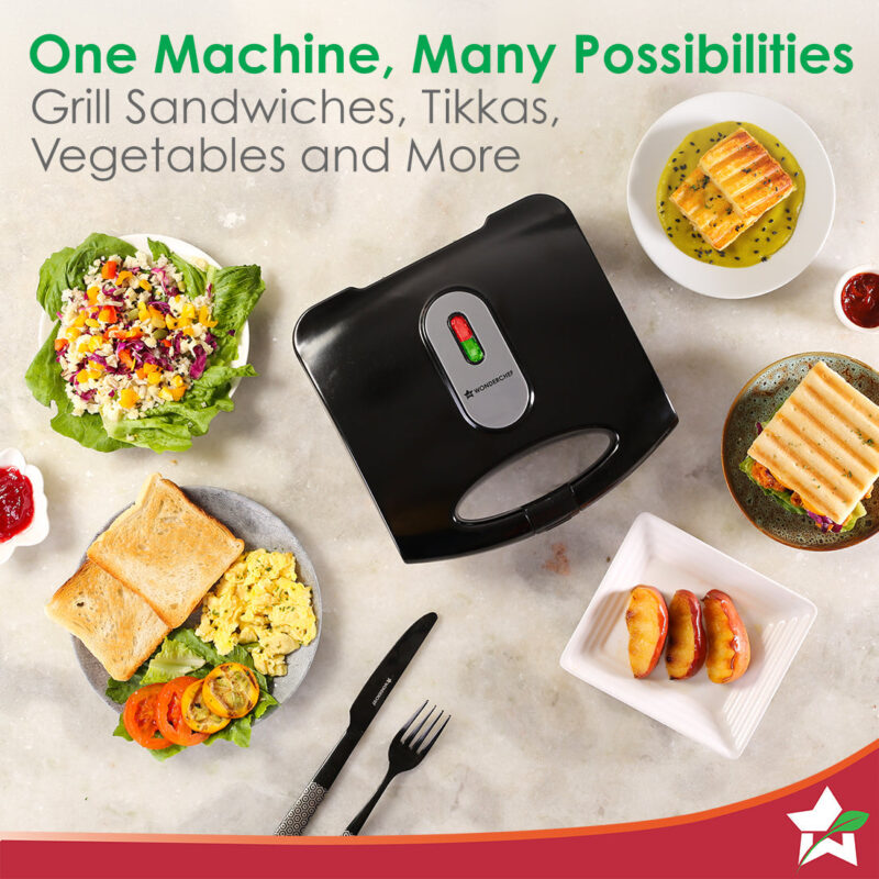 Acura Plus Sandwich Griller | 750W | Non-stick Aluminium Grill Plates | For Crispy Grill Sandwiches | Cool-touch Body with LED Indicator Lights | Easy to Clean | 2-year Warranty | Black - Image 6