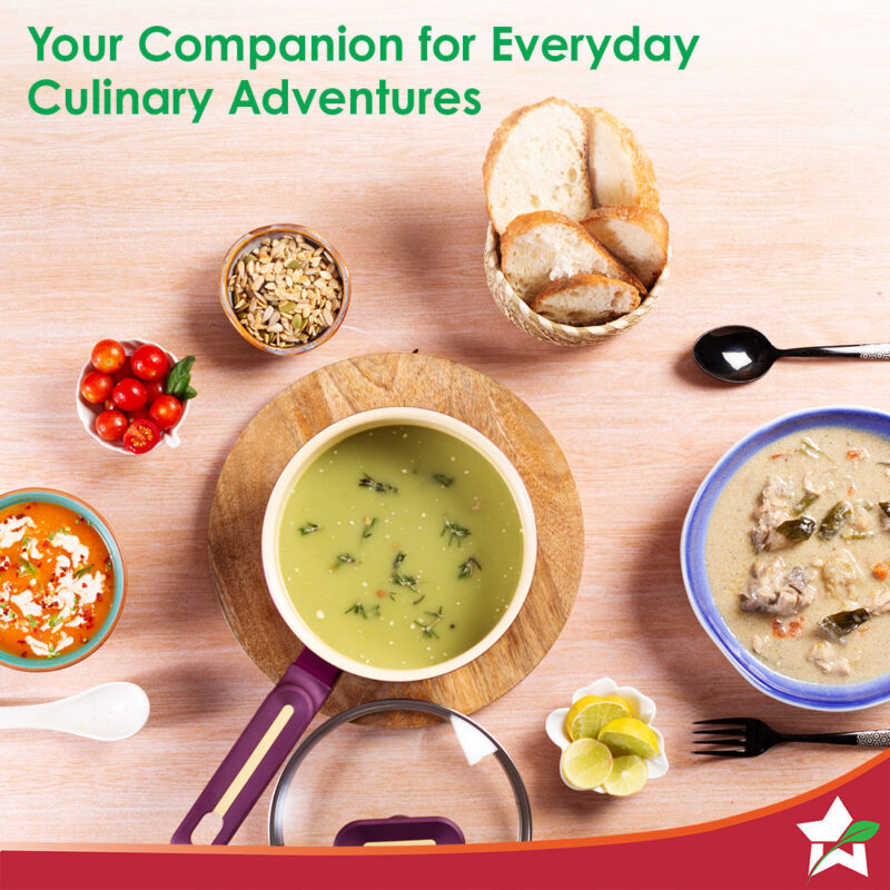 Bellagio Sauce Pan | 16 cm | 1.4 L | Non-Stick Ceramic Coating | Non-Toxic | Pure Aluminium | PFAS and PFOA Free | 3mm Thickness | Two-Tone Soft-Touch Handle and Knob | Firm Grip | 2 Years Warranty - Image 6