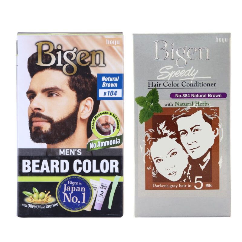 Bigen Beard Brown Color 104 & Speedy Color 884 Pack Of 2
