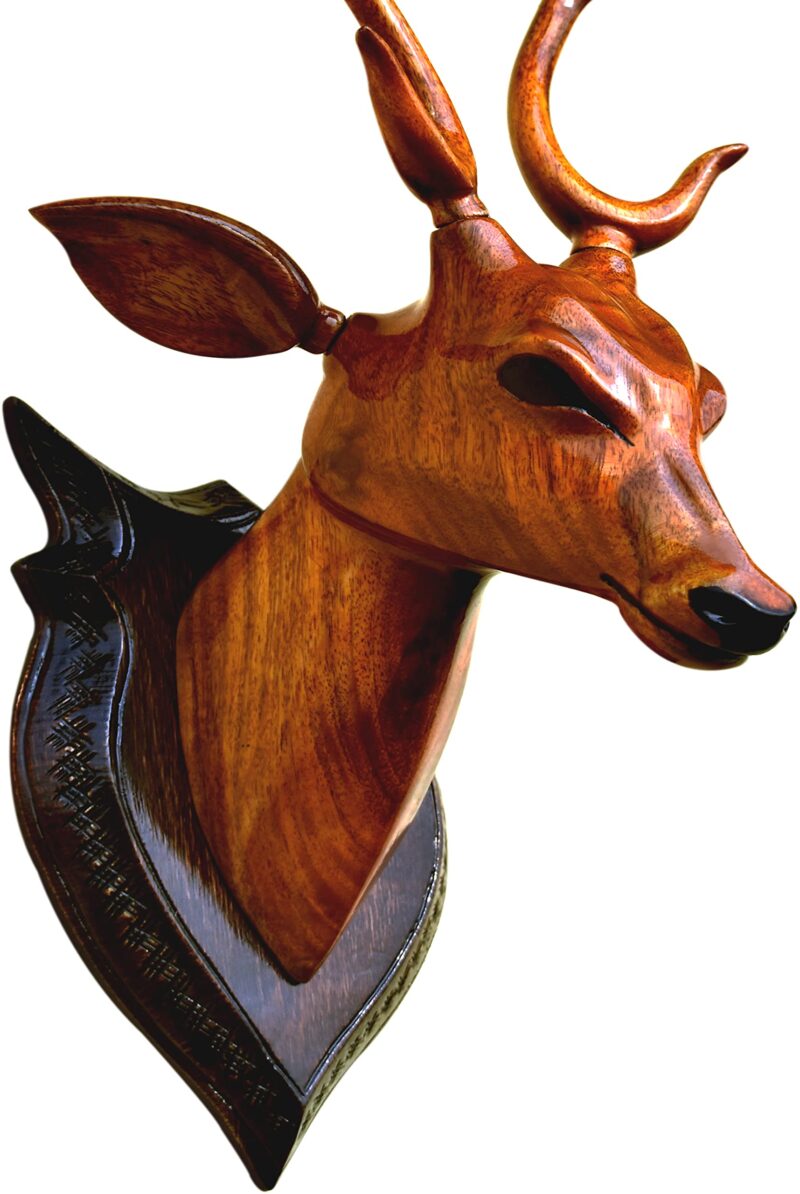BK ART & CRAFTS Handicraft Wooden Deer Head with handicrafts Home Decor Showpiece Wall Decoration for Living Room, Bedroom and Office, Pack of 1 - Image 8
