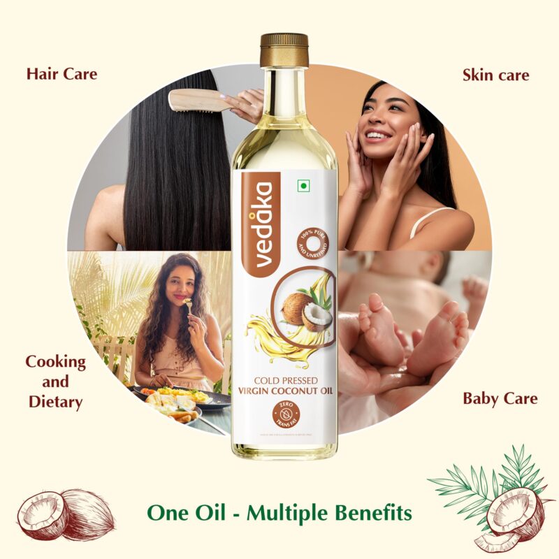 Amazon Brand - Vedaka Cold Pressed Virgin Coconut Oil 1 L Bottle | 100% Pure | Effective with Good Smell - Image 6