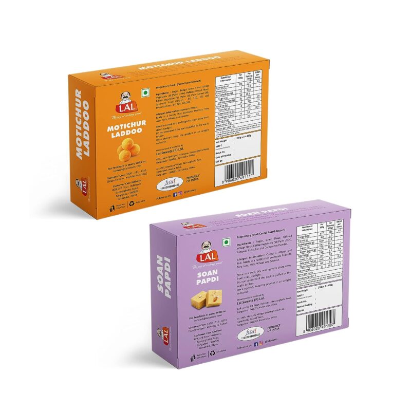 Soan Papdi Premium 400gm & Motichur Laddoo 400gm
