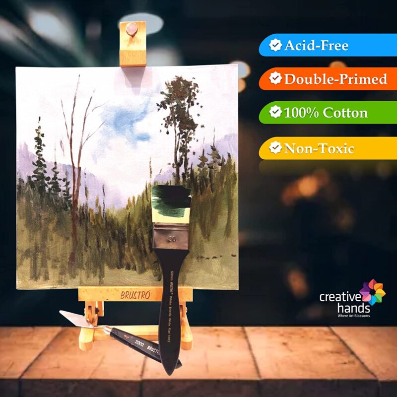 Brustro Canvas Board Medium Grain 10"X12" (Pack of 4)