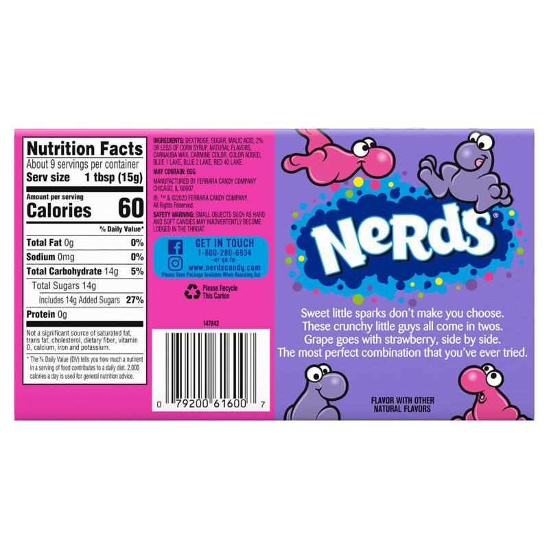 8x Wonka for The Love of Nerds Gotta Have Grape & Seriously Strawberry Candy, 141 g each - Pack of 8 - Image 6