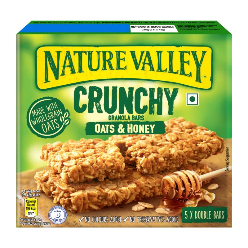 Nature Valley Crunchy Granola Bars - Oats & Honey, 210g (10 Bars-PACK OF 5)