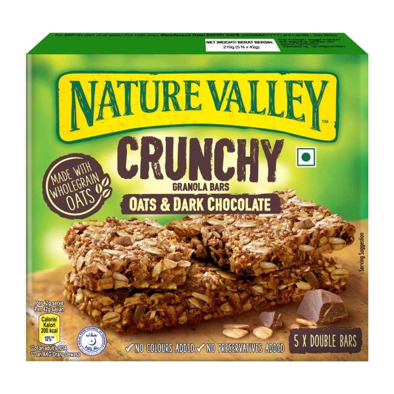 Nature Valley Crunchy Granola Bars - Oats & Dark Chocolate,  210g (10 Bars-PACK OF 5)