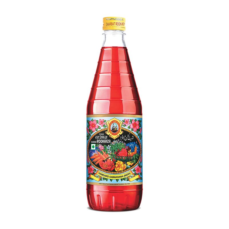 10x Hamdard- Rooh Afza Rose Sharbat, Pack of 10 (750ml each)