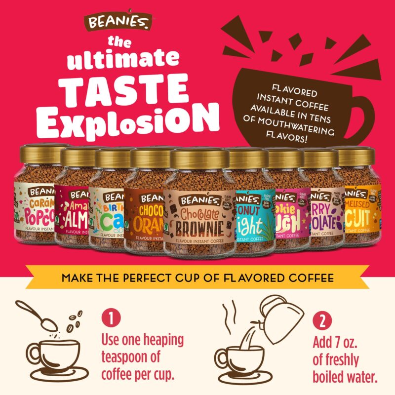 Beanies|Instant Flavoured Coffee |Nutty Hazelnut|Low Calorie, Sugar Free|50 g|Pack of 1 - Image 8