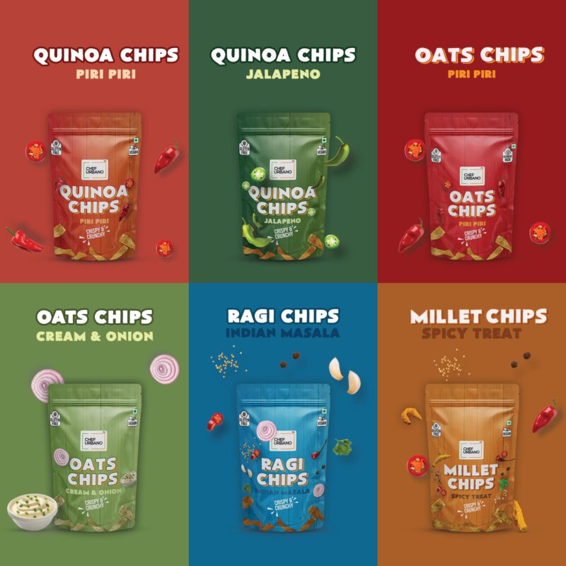 15x Chef Urbano Ragi Chips Indian Masala 85g each - Pack of 15 - Image 4