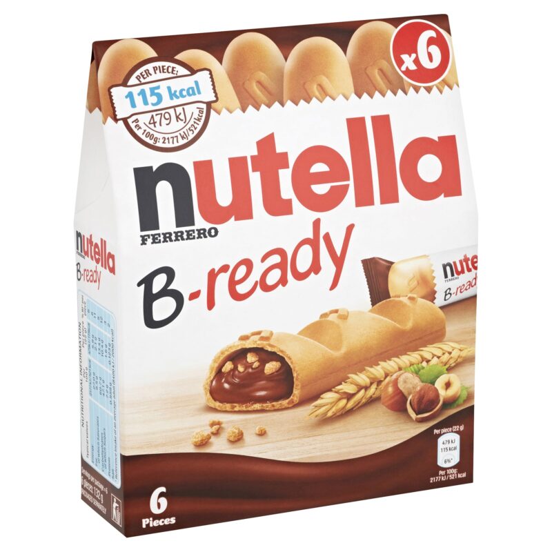Nutella Kinder B-Ready Wafer, 6 X 22 Grams, 13.2 X 4.5 X 16.3 Cm