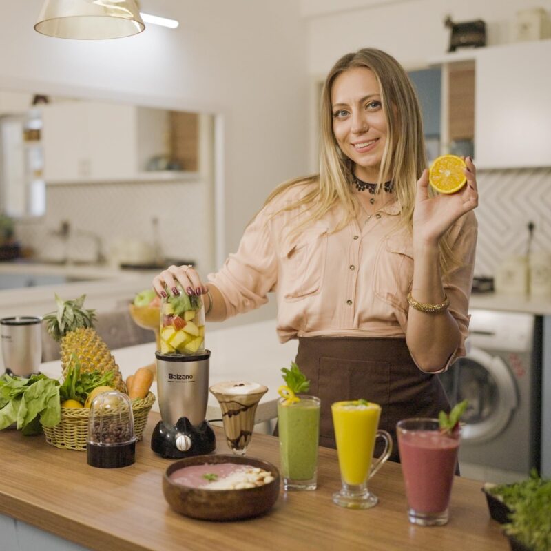 Balzano Bullet Mixer Grinder 500W, 5 Years Motor Warranty, 3 Jars, 2 Blades, 2 Lids, Italian Premium Brand, Pulse Function, Blender for Smoothies and Juices/Smoothie Maker - Image 4