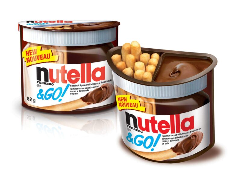 Nutella Ferrero & Go Hazelnut Spread & Malted Bread sticks, 48g (Pack of 2)