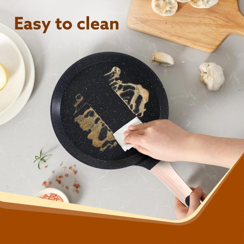 AGARO Imperial Granite Non Stick Tawa, 24 cm, Cast Aluminium Body, Tawa for Dosa/Paratha/Omlette, Gas & Induction Compatible - Image 5