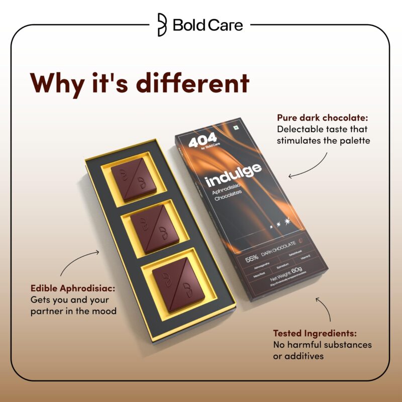 Bold Care Indulge Aphrodisiac Chocolate (60 gms) | Rich dark chocolate for improving mood & vitality | Created with Ashwagandha & Maca Root - Image 4