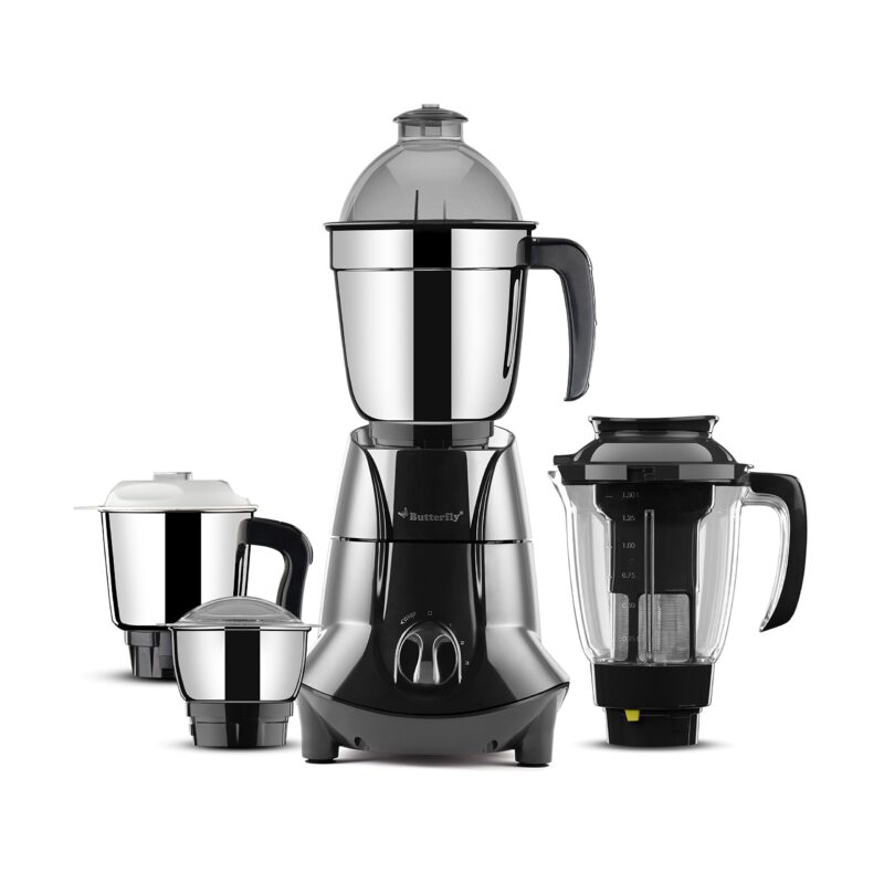 Butterfly Jet Elite Mixer Grinder, 750W, 4 Jars (Grey)