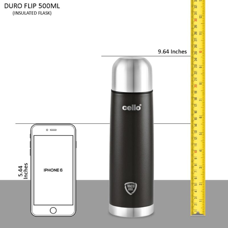 Duro Flip Flask, Vacusteel Water Bottle with Thermal Jacket, 500ml - Image 11