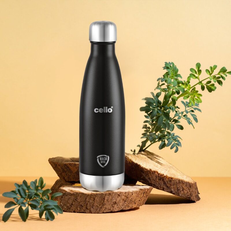 Black|Duro Swift Flask, Vacusteel Water Bottle, 750ml / 750ml