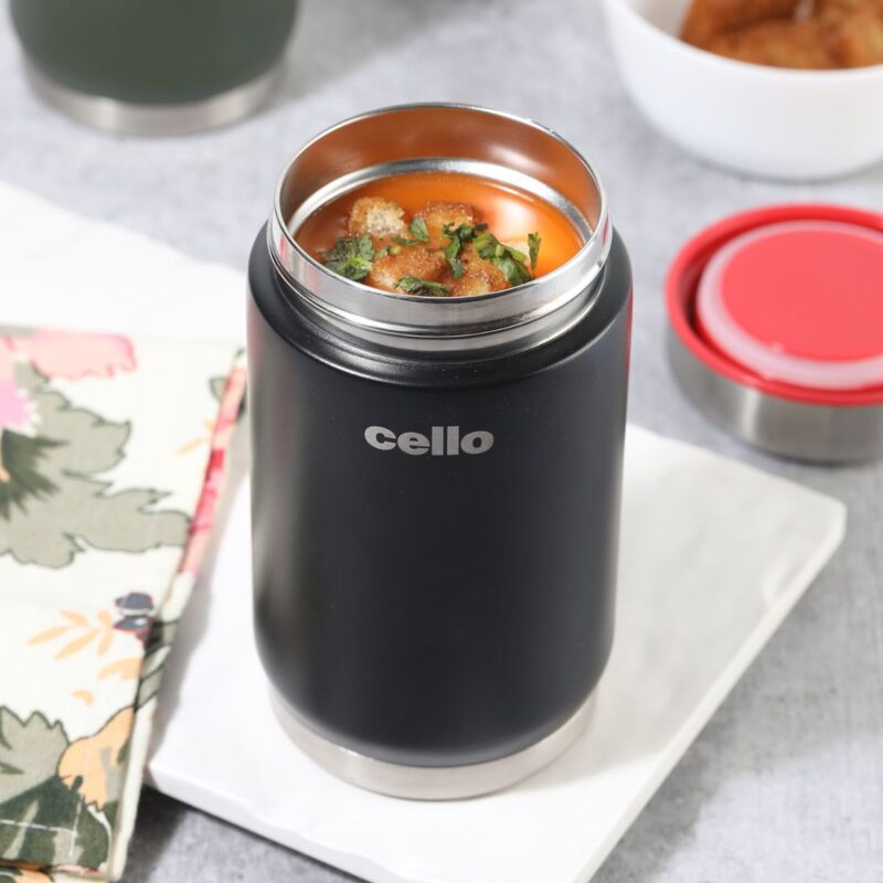 Black|Duro Supee Flask, Insulated Soup Jar / 600ml