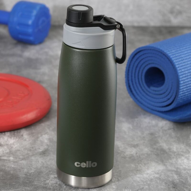 Green|Duro Sports, Vacusteel Water Bottle, 1100ml / 1100ml