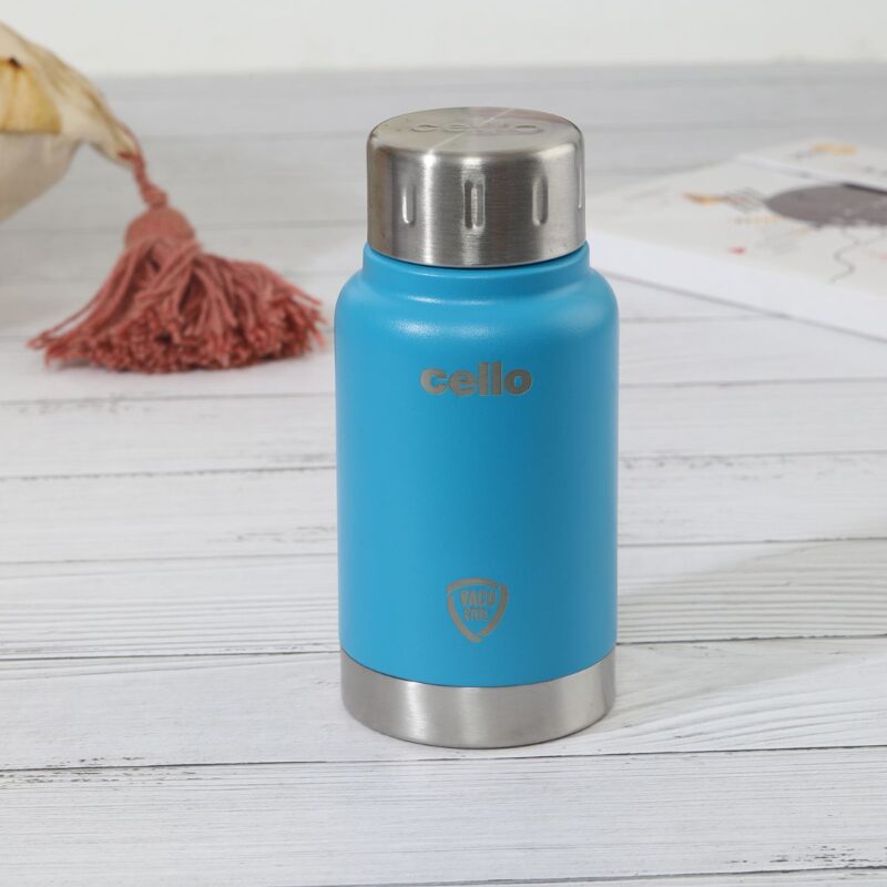 Blue|Duro Top Flask, Vacusteel Water Bottle, 180ml / 180ml