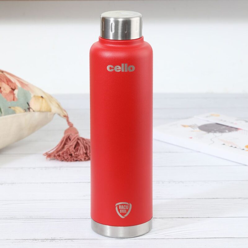 Red|Duro Top Flask, Vacusteel Water Bottle, 750ml / 750ml