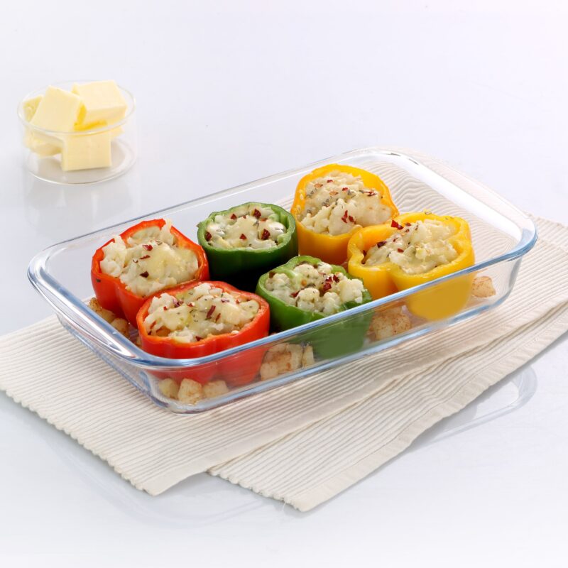 Clear|Dahlia Rectangle Glass Baking Dish, 1600ml / 1600ml