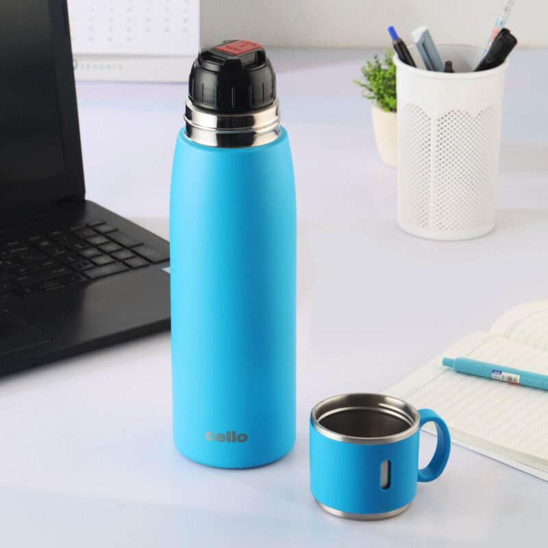Blue|Duro Cup Style Flask, Vacusteel Water Bottle 750ml / 750ml
