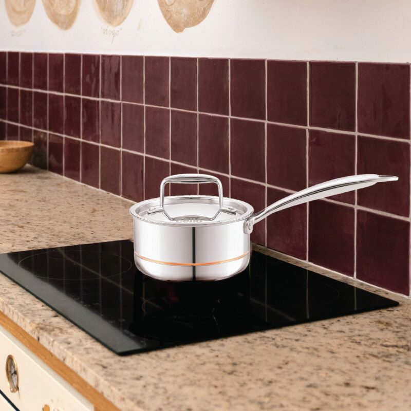 Silver|5-Ply Stainless Steel Sauce Pan with Lid / 1.4 Litres