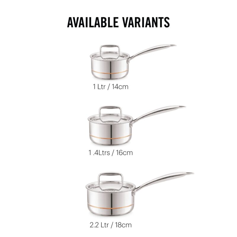 5-Ply Stainless Steel Sauce Pan with Lid - Image 26