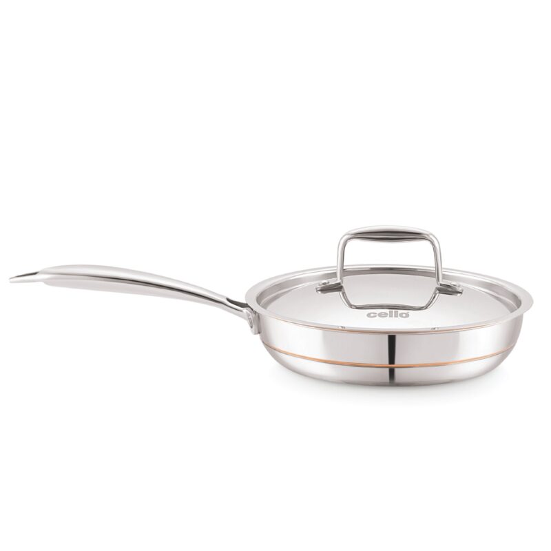 5-Ply Stainless Steel Fry Pan with Lid - Image 3