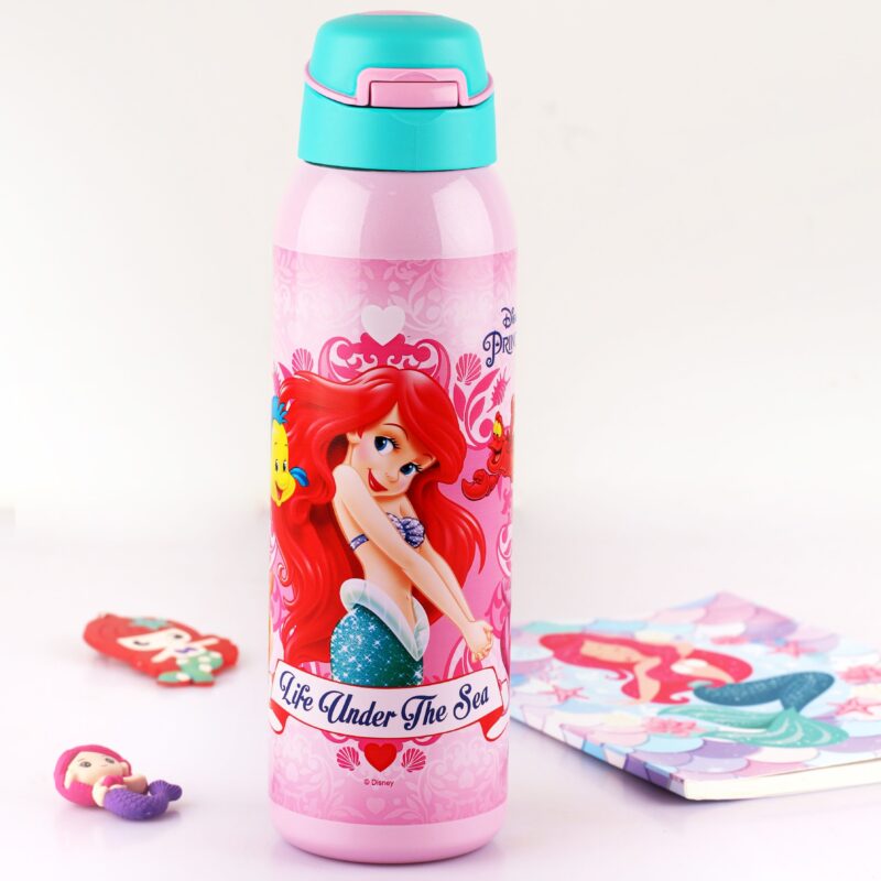 Pink|Gym-Star Toons Hot & Cold Stainless Steel Kids Water Bottle, 650ml / 650ml