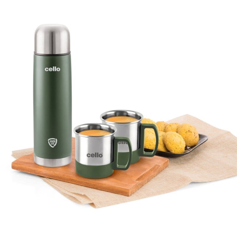Duro Classic Vacusteel Flask with Mugs Gift Set, 3 Pieces - Image 3
