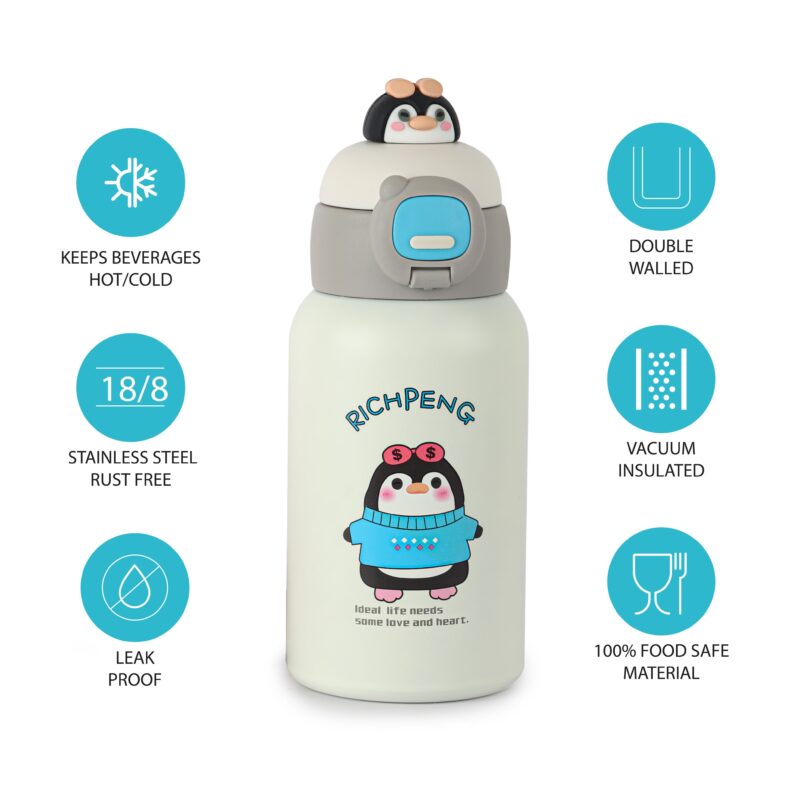 Babybop Hot & Cold Stainless Steel Kids Water Bottle, 500ml - Image 15