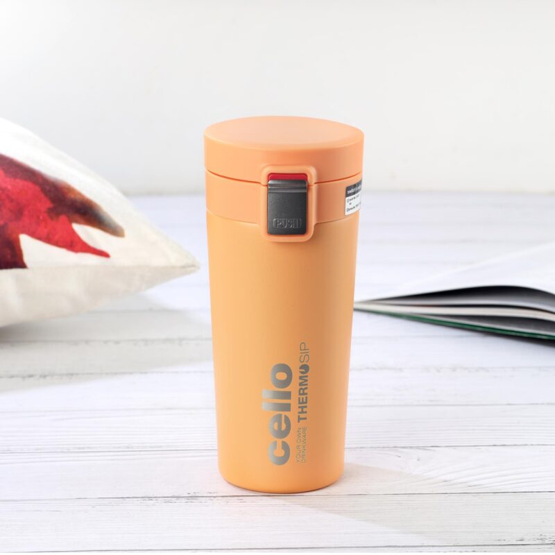 Orange|Duro CafÃƒÂ© Flask, Insulated Coffee Mug, 450ml / 450ml