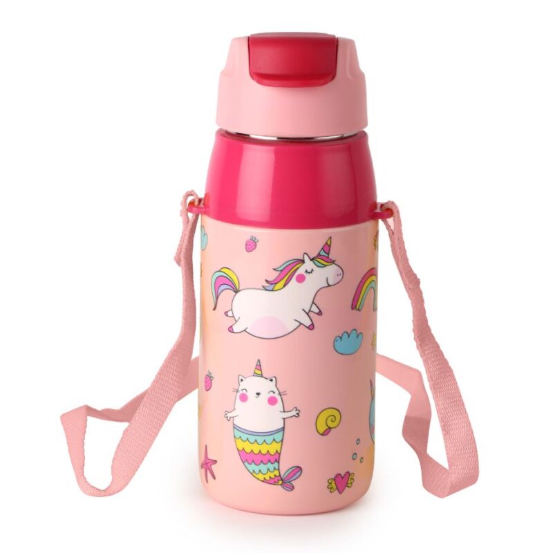 Era  3D Design Insulated Kids Water Bottle, 400ml Pink Parade