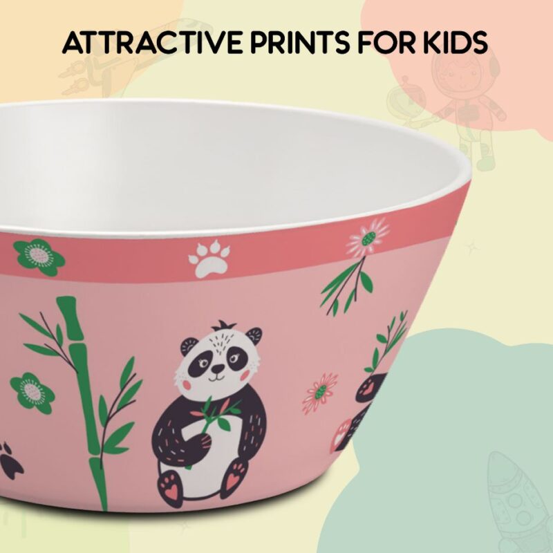 Bamboo Buddies Peach Kids Melamine Meal, Set of 5 - Image 6